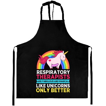 Discover Cute Respiratory Therapist Rainbow Unicorn Aprons