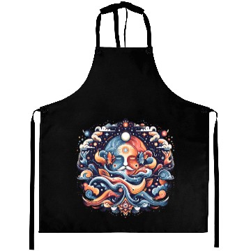Discover Cosmic Harmony Abstract Art Aprons