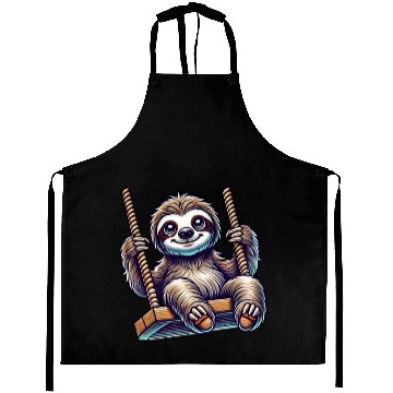 Discover Cute sloth swing cartoon playground animal Aprons