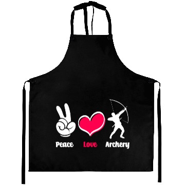 Discover Bow Peace Love Archery Aprons