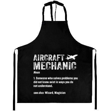 Discover Aircraft Mechanic Funny Pilot & Aviation Airplane Aprons