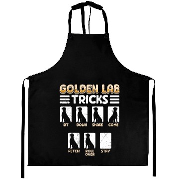 Discover Labrador GOLDEN LAB TRICKS Labrador Dog Funny Aprons