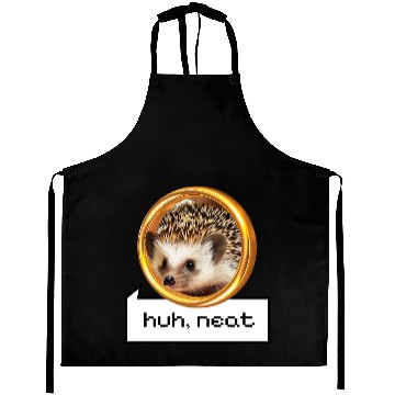 Discover Huh, neat | Hedgehog on a golden ring Aprons