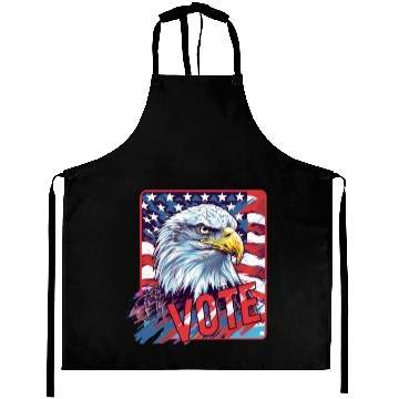 Discover Unique Eagle American Flag Vote US Election 2024 Aprons