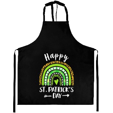Discover Happy St Patricks Day Rainbow Leopard Print Aprons
