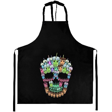 Discover Bubble Tea Skull Aprons Men Boba Tea