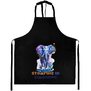 Discover Zimbabwe Elephant Painting Aprons Design