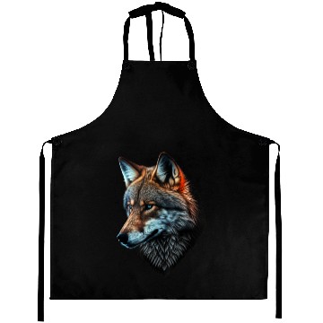 Discover Wolf Portrait Animal Print Aprons