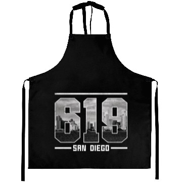 Discover Vintage San Diego 619 Area Code California Skyline Aprons