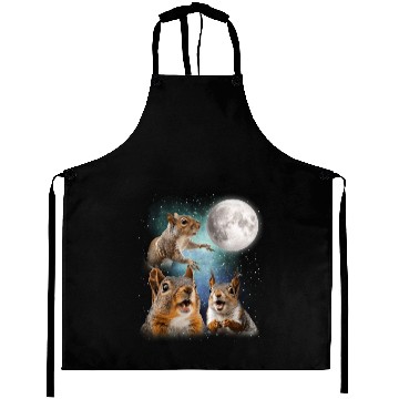 Discover Funny Squirrel Moon Space! Nerd, Geed, Science Aprons