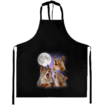 Discover Funny Squirrel Moon Space! Nerd, Geed, Science Aprons
