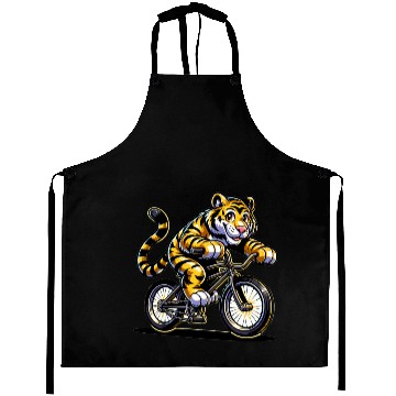 Discover Cute Cyclist Tiger Aprons