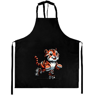 Discover Cute Inline Skater Tiger Aprons