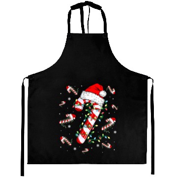 Discover Candy Cane Lights Christmas Aprons