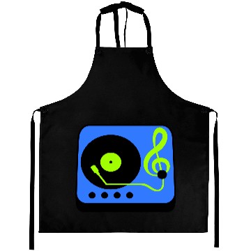 Discover Music Clef Note Record Plate Vinyl DJ Party Treble Aprons
