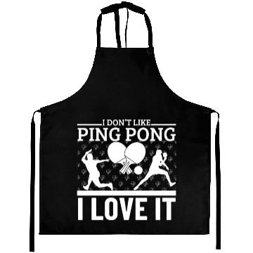 Discover I Love Ping Pong Funny Ping Pong Player Aprons