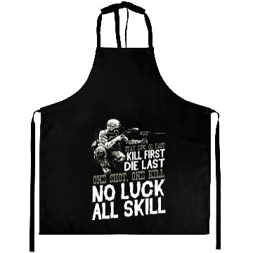 Discover Veteran Design - No Luck All Skill Aprons