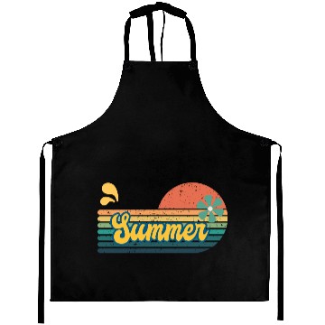 Discover Vintage Aesthetic Graphics Summer Retro Design Aprons