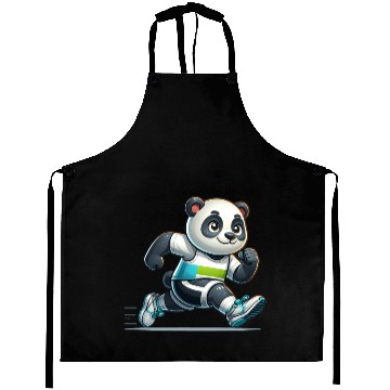 Discover Cute Marathon Runner Panda Aprons