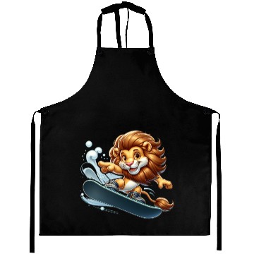 Discover Cute Snowboarder Lion Aprons