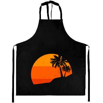 Discover Sunset Palm Trees Retro Tropical Vibes Aprons