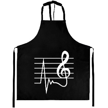 Discover Music Clef Note Violin Treble Sound Pulse ECG Aprons