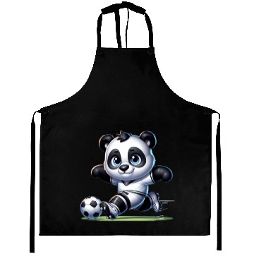 Discover Cute Soccer Player Panda Aprons