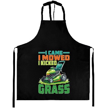 Discover I Came I Mowed I Kicked Grass 2 Aprons