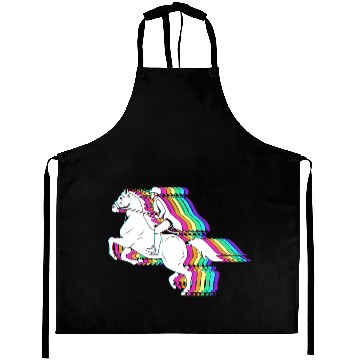 Discover Colorful Horse Equestrian Jockey Horse Racing Aprons
