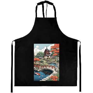 Discover Serenity Under Cherry Blossoms- Japanese castle Aprons