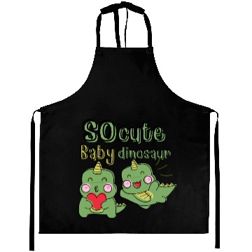 Discover little green dinosaur Aprons