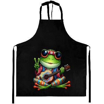 Discover Cute Guitar Frog Aprons
