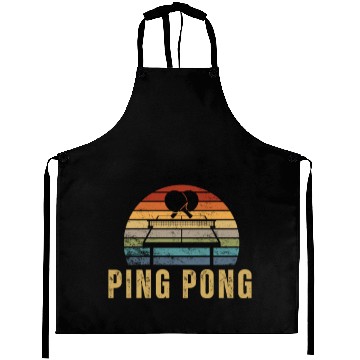 Discover Ping Pong Player Vintage Retro 70s Design Ping Aprons