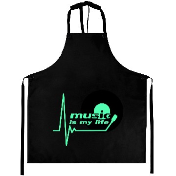 Discover Music is my Party Life Vinyl Record Plate Pulse Aprons