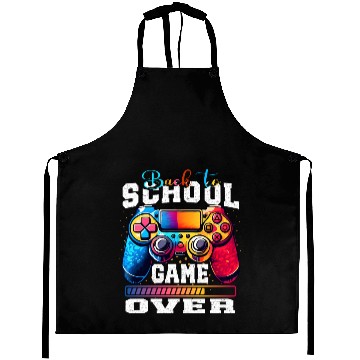 Discover Happy Back to school Game Over Grunge Design Aprons
