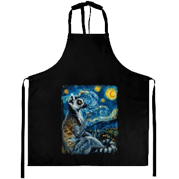 Discover Lemur Ring Tailed Starry Night Painting Aprons