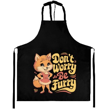 Discover Don't Worry Be Furry Cute Character Design Aprons