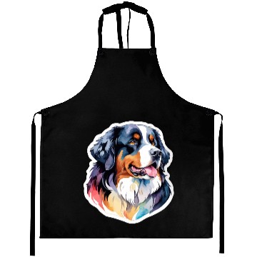 Discover Bernese Mountain Dog Watercolor Aprons
