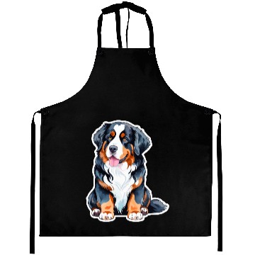Discover Bernese Mountain Dog Watercolor Aprons