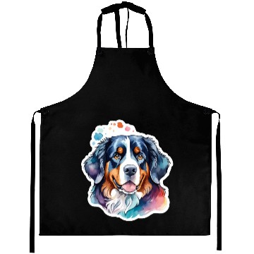 Discover Bernese Mountain Dog Watercolor Aprons