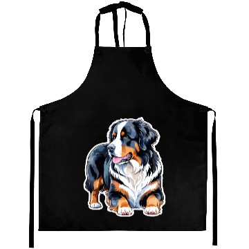 Discover Bernese Mountain Dog Watercolor Aprons