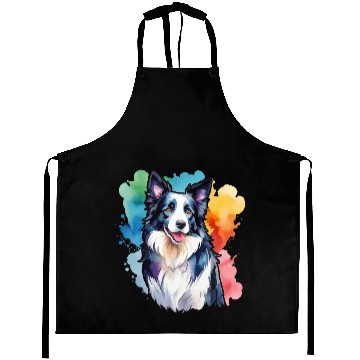 Discover Border Collie Watercolor Aprons