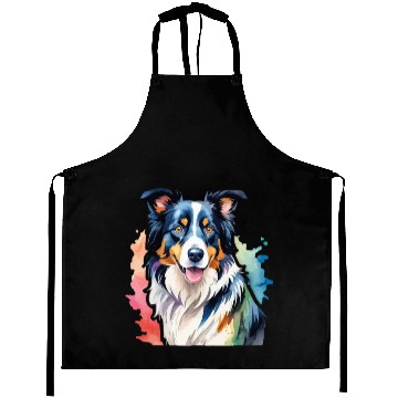 Discover Border Collie Watercolor Aprons