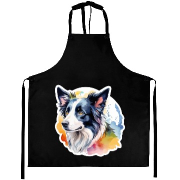 Discover Border Collie Watercolor Aprons