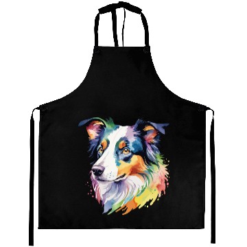 Discover Border Collie Watercolor Aprons