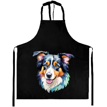 Discover Border Collie Watercolor Aprons