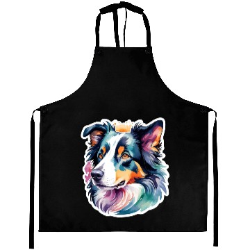Discover Border Collie Watercolor Aprons