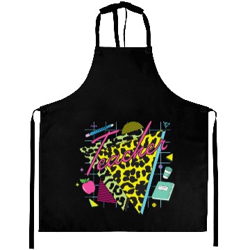 Discover Funny Retro 80s 90s Teacher Back to School Aprons