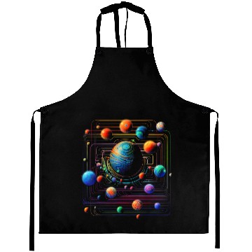 Discover Planet Colorful Geometric Graphic Aprons
