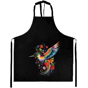 Discover Hummingbird Flowers Colorful Hummindgbird Aprons